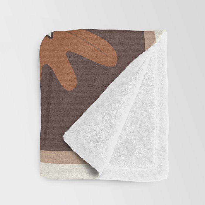 Floral Mocha 3 Throw Blanket Gallery Image 3