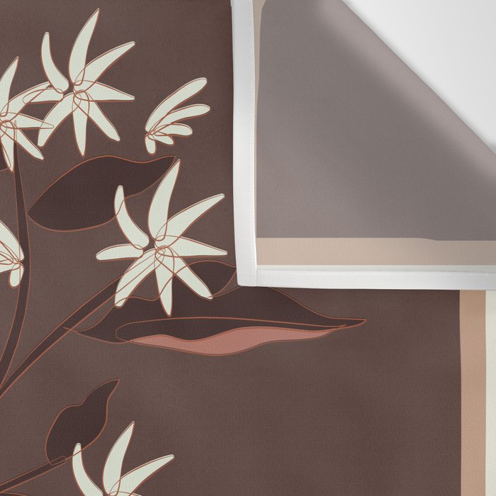 Floral Mocha 3 Wall Tapestry Gallery Image 3