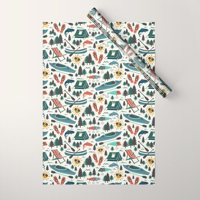 Lake Life - Summer Ivory Wrapping Paper Gallery Image 1