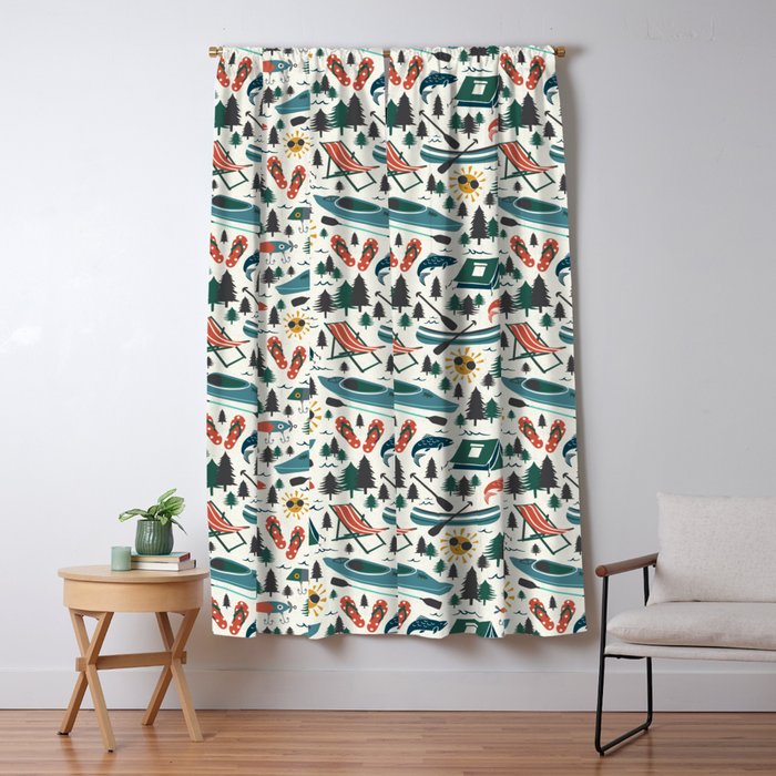 Lake Life - Summer Ivory Window Curtain Gallery Image 1
