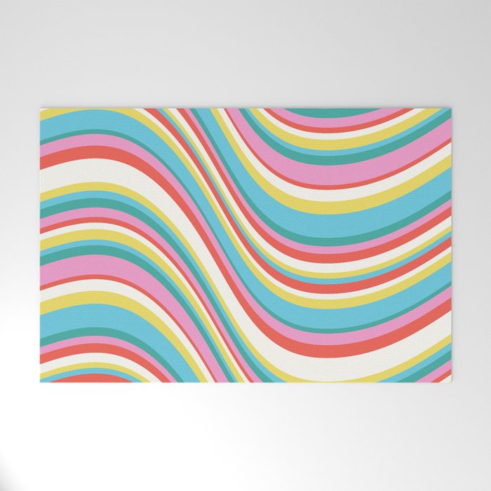  Wavy Stripes II - 60s Candy Rainbow Welcome Mat Gallery Image 1