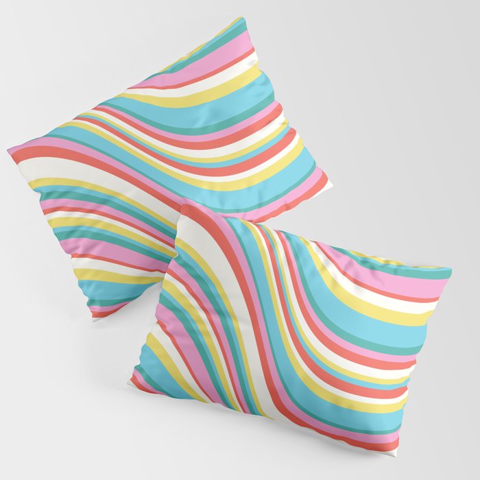  Wavy Stripes II - 60s Candy Rainbow Pillow Sham Gallery Image 3