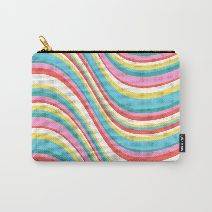  Wavy Stripes II - 60s Candy Rainbow Carry All Pouch Gallery Image 1