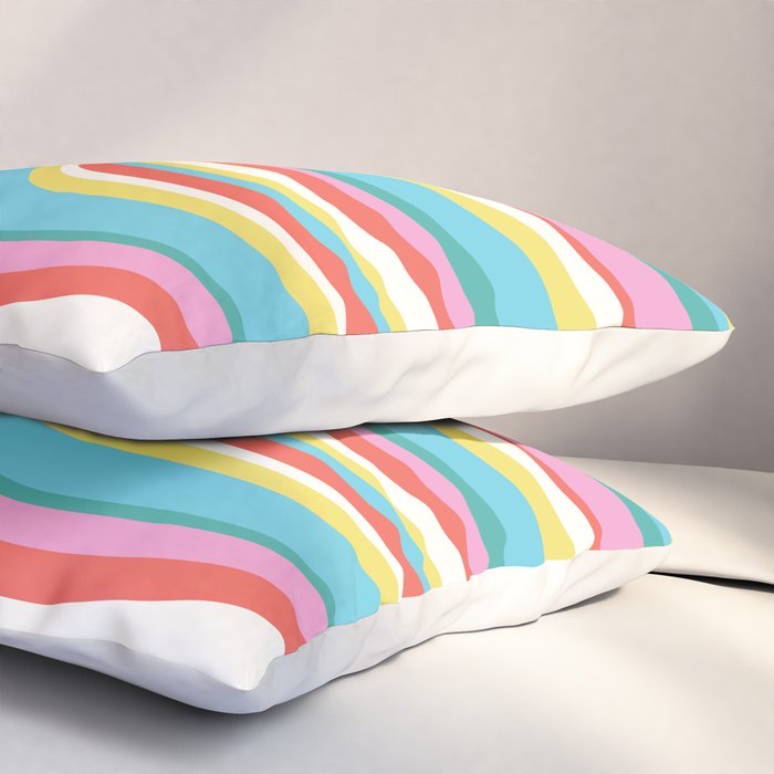  Wavy Stripes II - 60s Candy Rainbow Pillow Sham Gallery Image 3