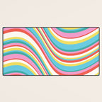  Wavy Stripes II - 60s Candy Rainbow Desk Mat Gallery Image 3