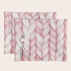 Large Oversize Sweater Braids Pink Blush Watercolor All Over Placemat Gallery Image 1