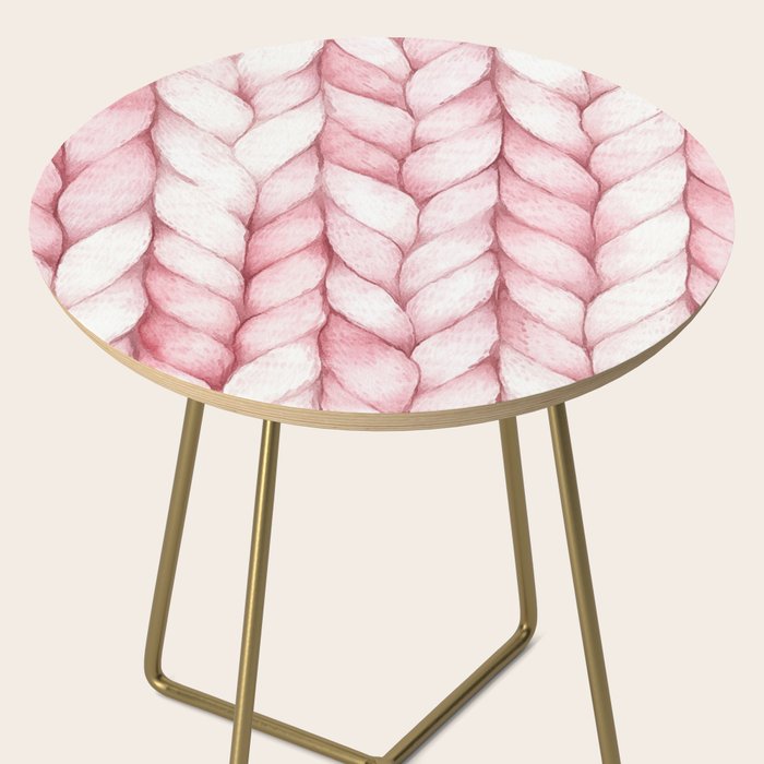 Large Oversize Sweater Braids Pink Blush Watercolor All Over Side Table Gallery Image 2