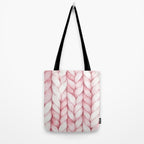 Large Oversize Sweater Braids Pink Blush Watercolor All Over Tote Bag Gallery Image 2