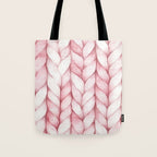 Large Oversize Sweater Braids Pink Blush Watercolor All Over Tote Bag Gallery Image 1