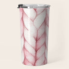 Large Oversize Sweater Braids Pink Blush Watercolor All Over Travel Mug Gallery Image 3