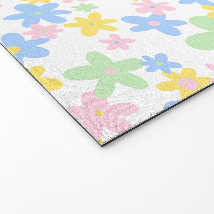 Colorful pastel flower art pattern Welcome Mat Gallery Image 2