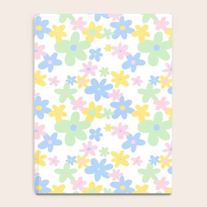 Colorful pastel flower art pattern Notebook Gallery Image 4