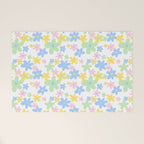 Colorful pastel flower art pattern Welcome Mat Gallery Image 1