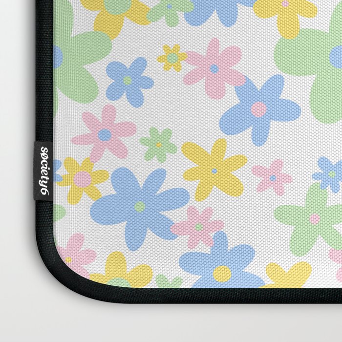Colorful pastel flower art pattern Laptop Sleeve Gallery Image 3