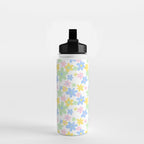 Colorful pastel flower art pattern Water Bottle Gallery Image 2