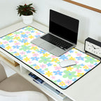 Colorful pastel flower art pattern Desk Mat Gallery Image 2