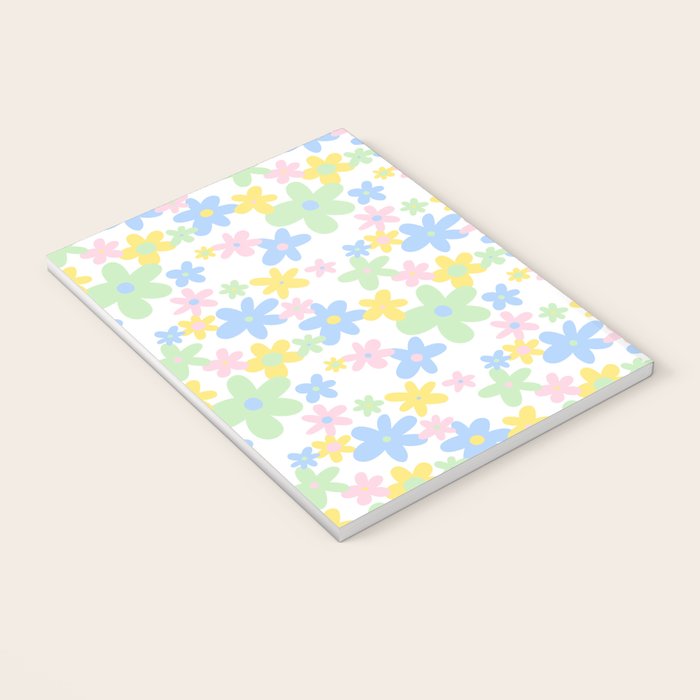 Colorful pastel flower art pattern Notebook Gallery Image 3