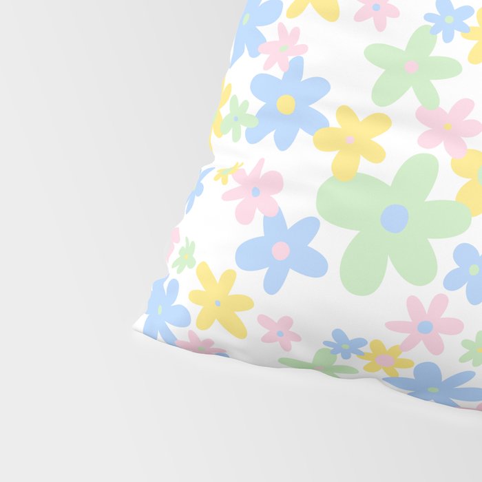 Colorful pastel flower art pattern Pillow Sham Gallery Image 4
