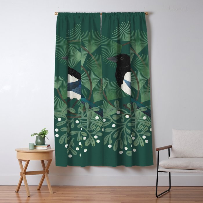 Magpie & Mistletoe Window Curtain Gallery Image 1