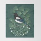 Magpie & Mistletoe Throw Blanket Gallery Image 2