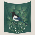Magpie & Mistletoe Wall Tapestry Gallery Image 4