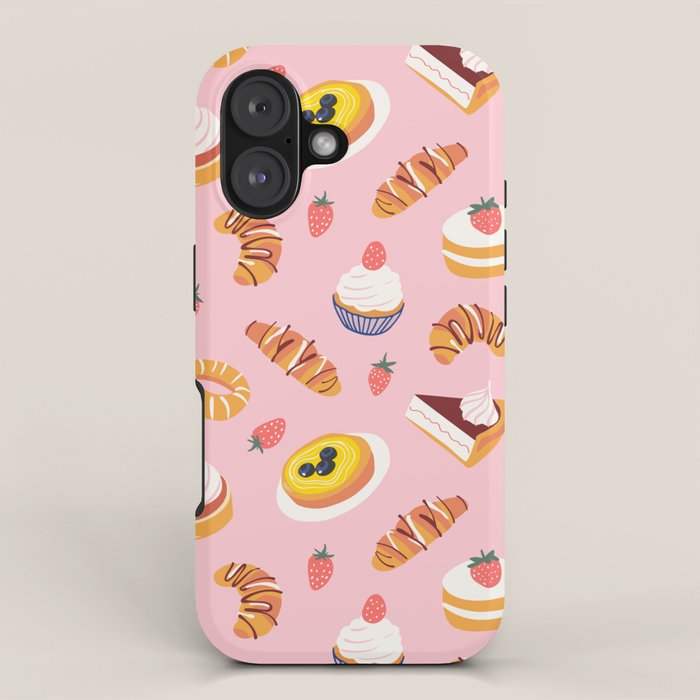 Vintage sweet pastry dessert food pattern iPhone Case Gallery Image 1