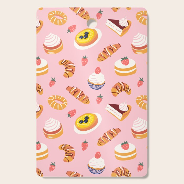 Vintage sweet pastry dessert food pattern Cutting Board Gallery Image 1