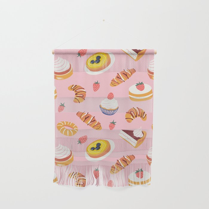 Vintage sweet pastry dessert food pattern Wall Hanging Gallery Image 1