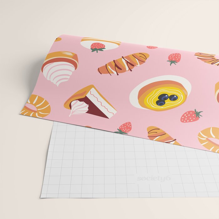 Vintage sweet pastry dessert food pattern Wrapping Paper Gallery Image 2