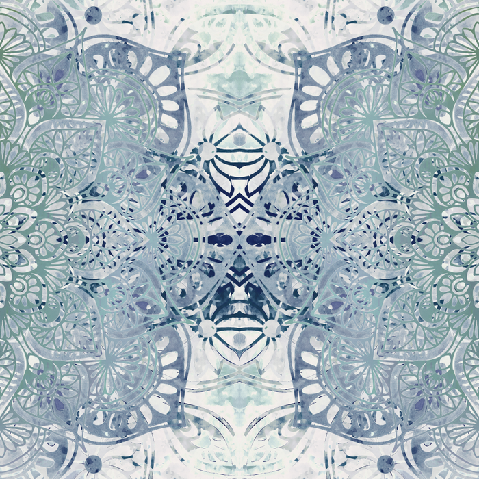 Yoga, Mandala, Green and Blue, Wall Art Boho Coffee Mug Gallery Image 2