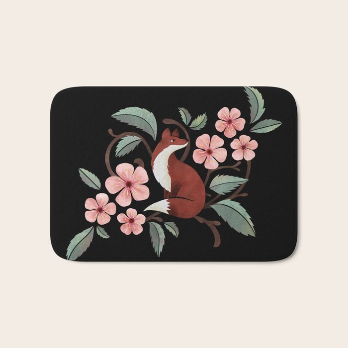 Fox in Cherry Blossoms Bath Mat Gallery Image 1