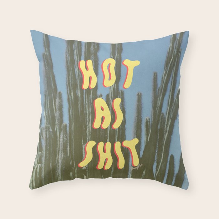 HOT AS SHIT Throw Pillow Gallery Image 6