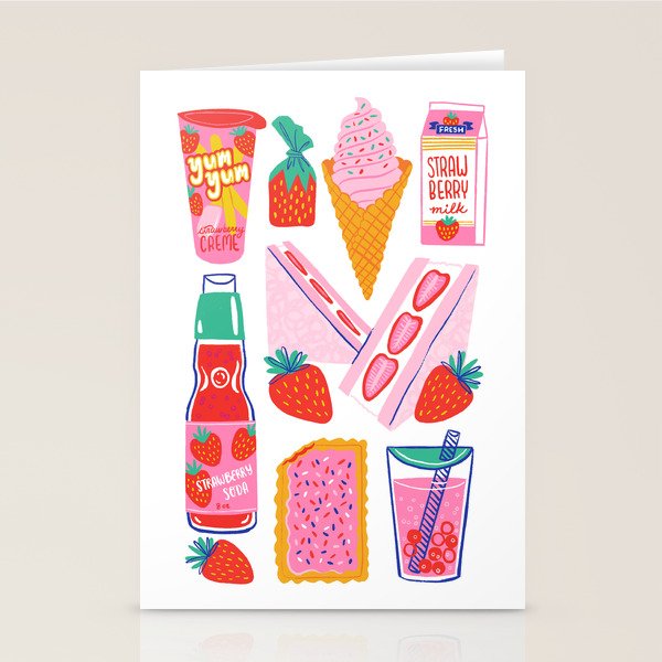 Strawberry Snacks Stationery Card Gallery Image 1