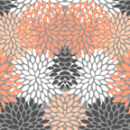Floral Pattern, Coral, Gray, White Coffee Mug Gallery Image 2