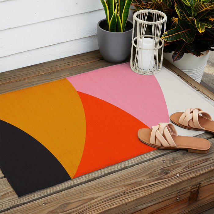 Landscape 01: Mid Century Abstraction Outdoor Rug Gallery Image 2