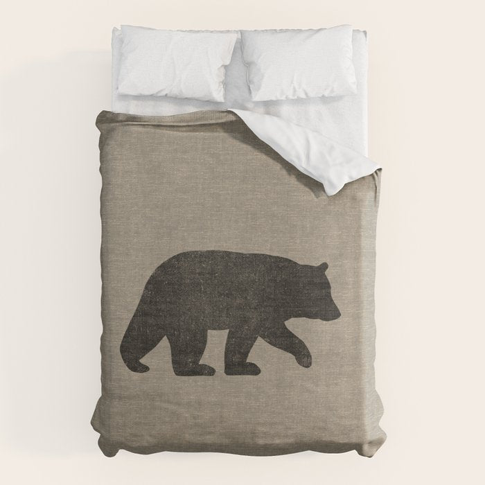 Black Bear Silhouette Duvet Cover Gallery Image 1