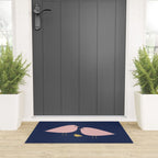 Bird Family in Pink, Navy Blue, and Mustard -  Minimalist Scandinavian Mid-Century Modern Design Welcome Mat Gallery Image 3