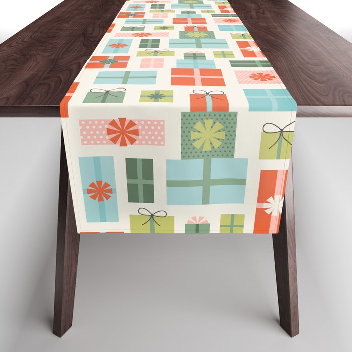 Retro Christmas Presents Table Runner Gallery Image 1