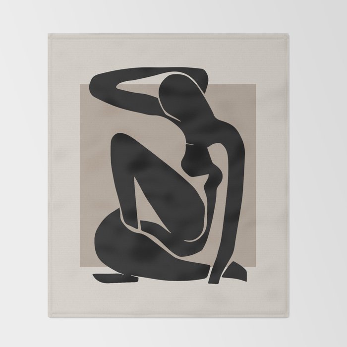 Female Matisse Print, Henri Matisse, Matisse Poster, Matisse Art,Matisse Cut Out, Fine Art Print Throw Blanket Gallery Image 2