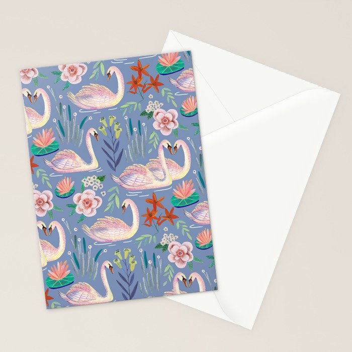 Swan Pattern Stationery Card Gallery Image 2