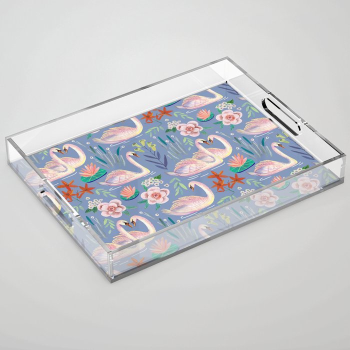 Swan Pattern Acrylic Tray Gallery Image 1