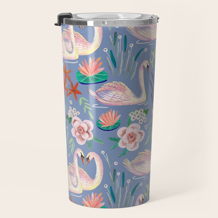 Swan Pattern Travel Mug Gallery Image 3