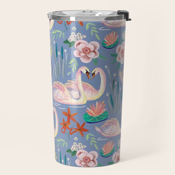 Swan Pattern Travel Mug Gallery Image 2