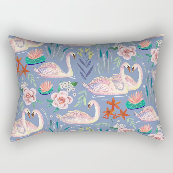 Swan Pattern Rectangular Pillow Gallery Image 1