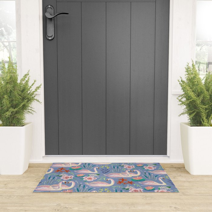 Swan Pattern Welcome Mat Gallery Image 3