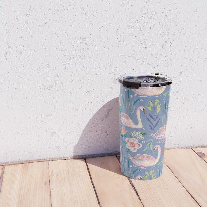 Swan Pattern Travel Mug Gallery Image 4