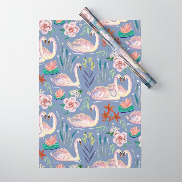 Swan Pattern Wrapping Paper Gallery Image 1