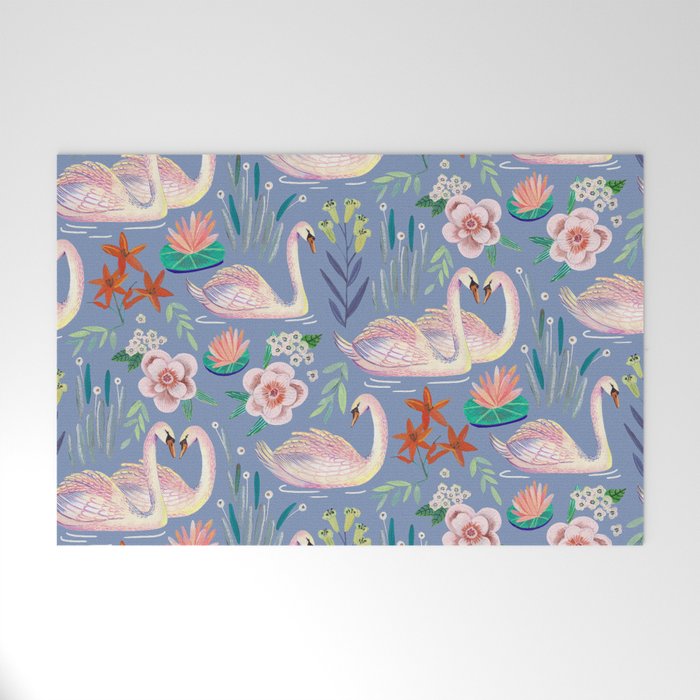 Swan Pattern Welcome Mat Gallery Image 1