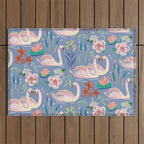 Swan Pattern Outdoor Rug Gallery Image 1