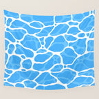 Blue water wave ripple texture pattern Wall Tapestry Gallery Image 4